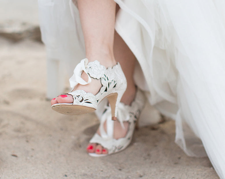 Brittany wears Peony Low Ivory