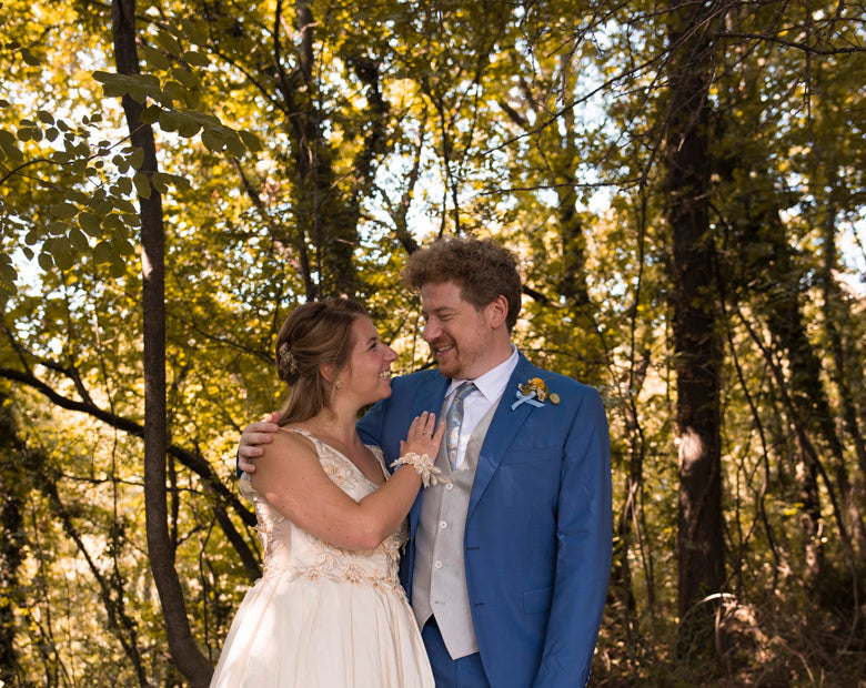 Giorgia wears Arabella Block Mid Blue