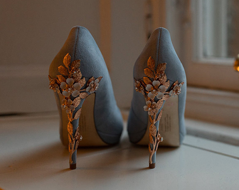 Christina wears Amy Blue Blossom Rose Gold