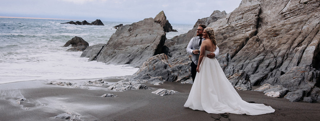 Emma wears Arabella Block Ivory Blossom Gold