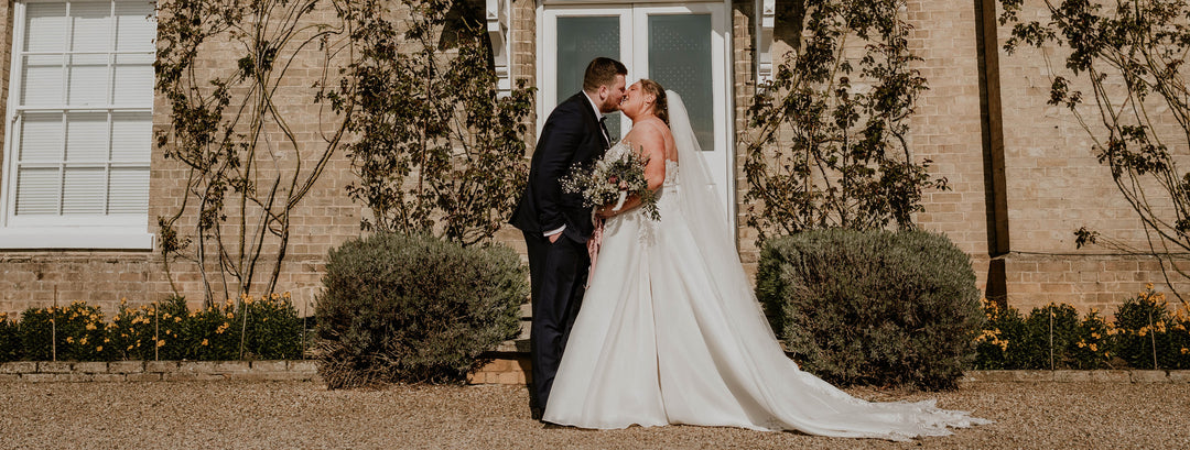 Abbie wears Arabella Block Blossom Small Rose Gold