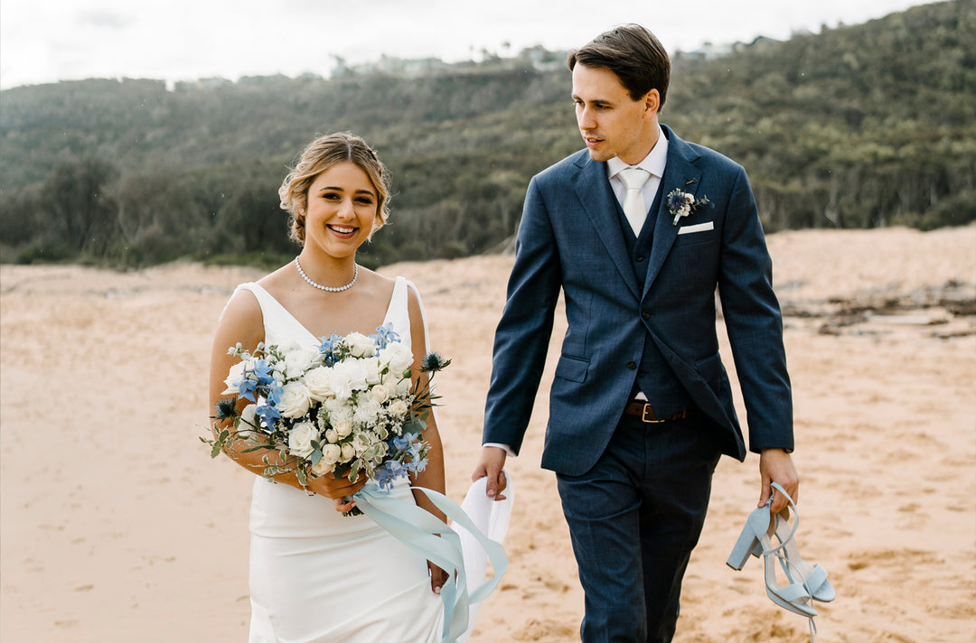 Alyssa wears Arabella Block Blue