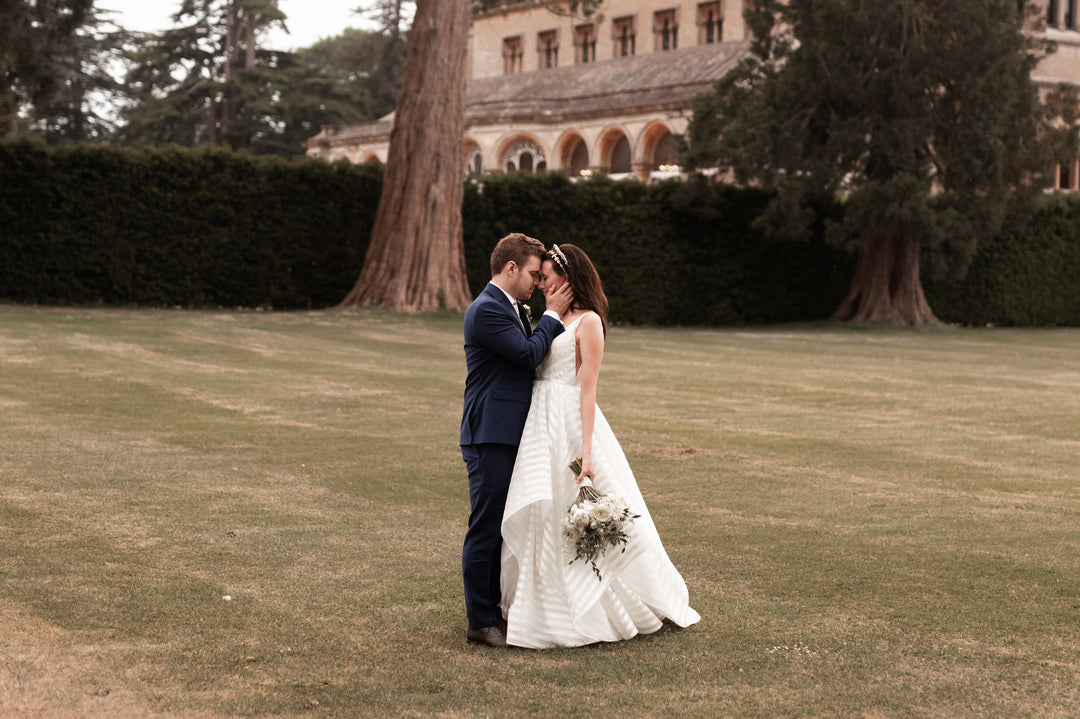 Elyse wears Hetty Mid Ivory with Blossom Gold