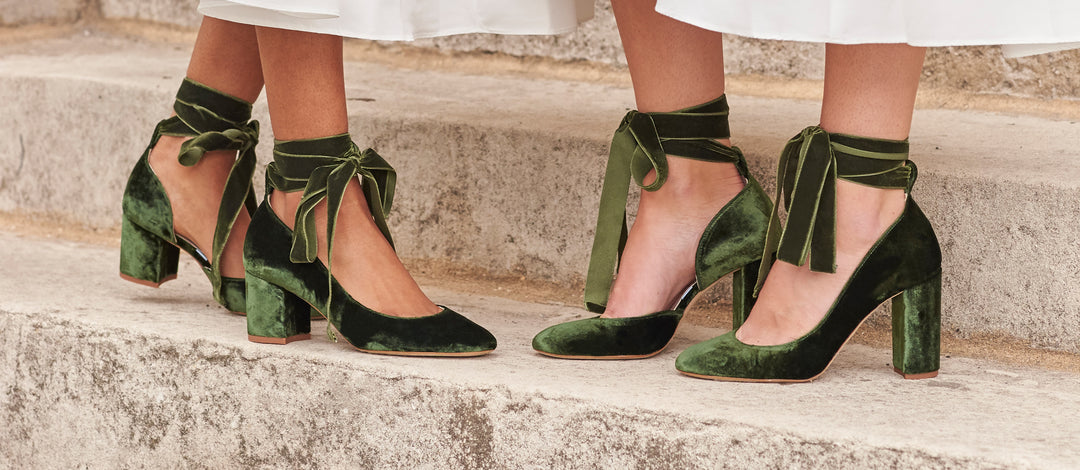 Green wedding shoes