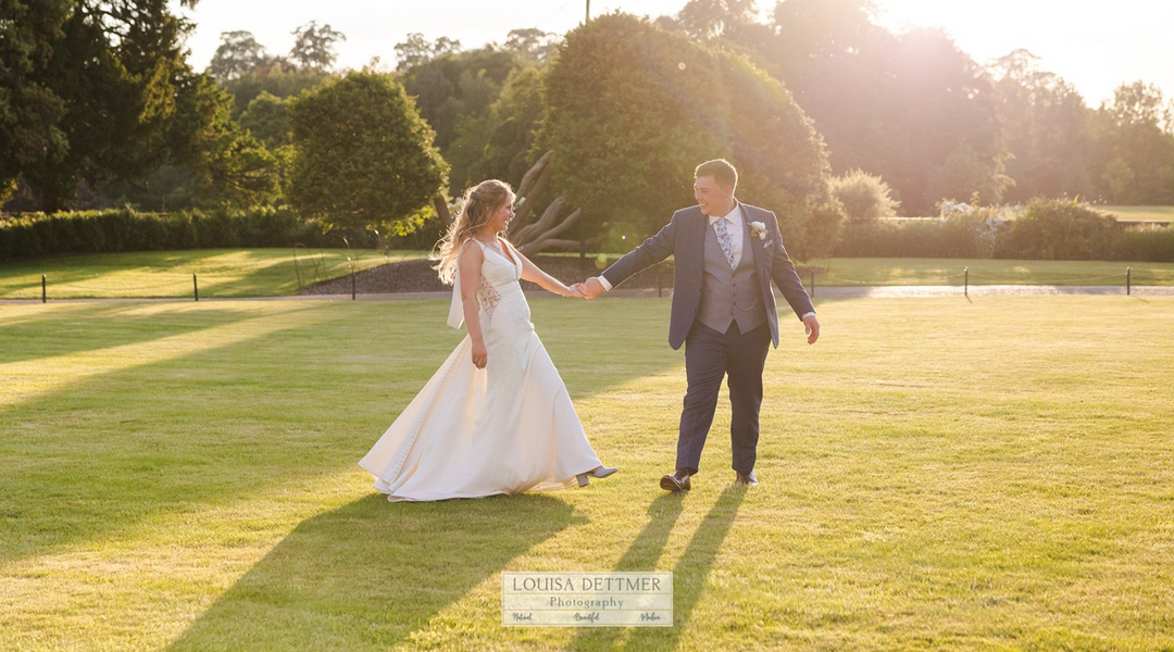 Bethany wears Hetty Mid Blue Organza