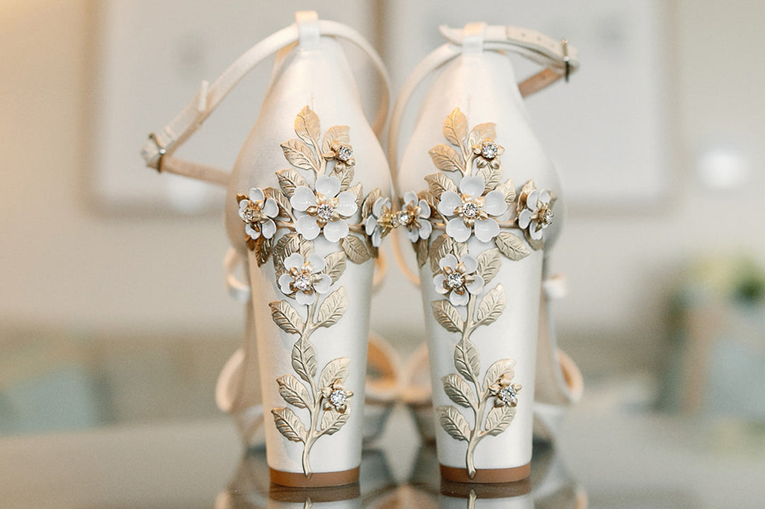 Michele wears Arabella Block Ivory Blossom Gold