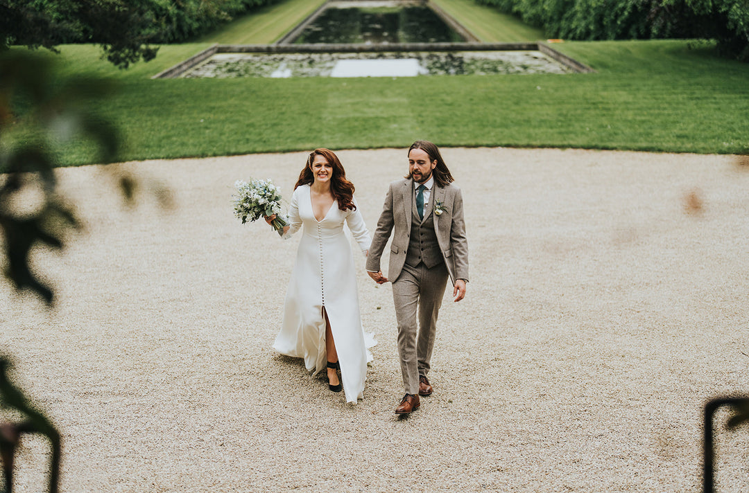 Sally wears Hetty Mid Forest Green