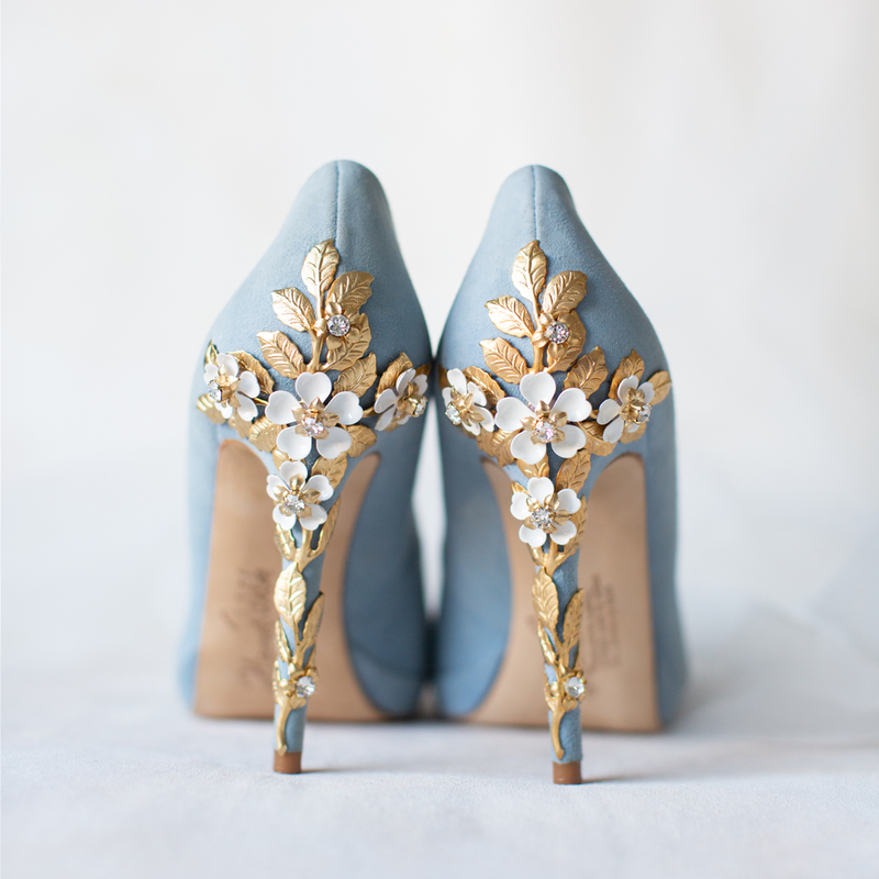 Wedding shoes with deals blue