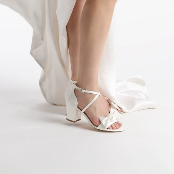 Arabella Block Mid Satin Back Bow