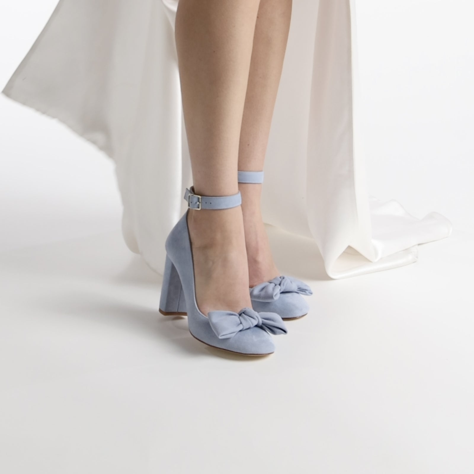 Hetty Ivory Wedding Shoes A High Block Heel Ivory Satin Bridal