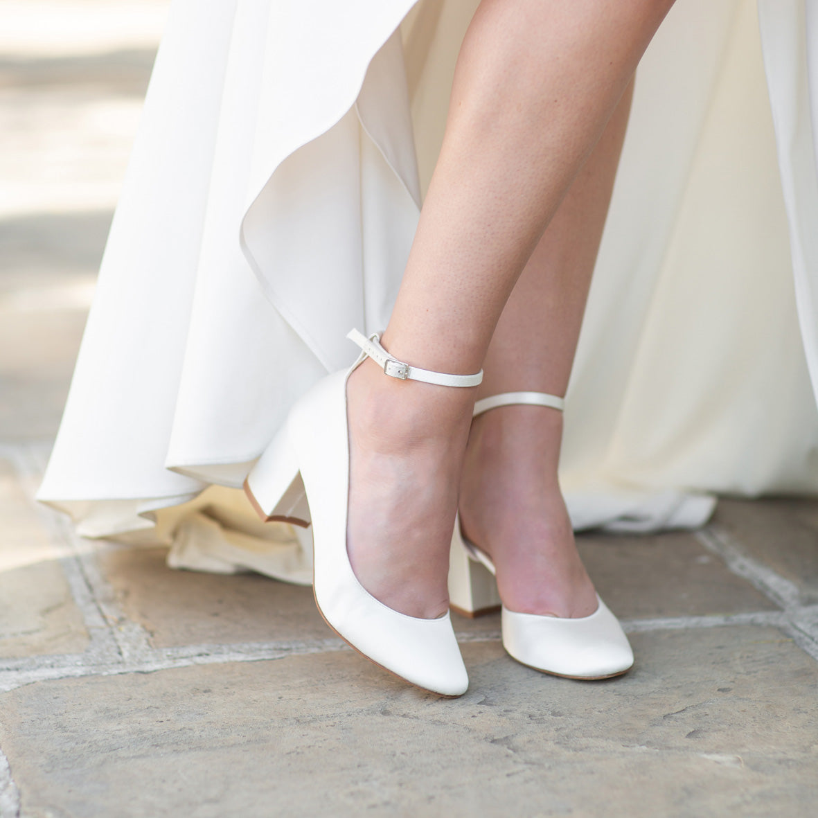 Mid Block Heel Wedding Shoes - Hetty Medium Block Heel Bridal