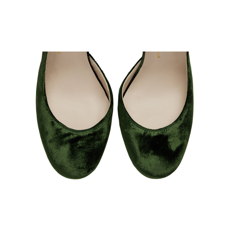 Hetty Mid Forest Green Wide with Straps
