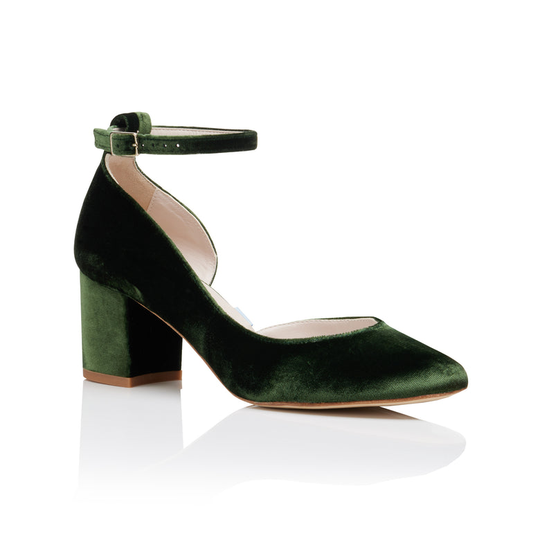 Hetty Mid Forest Green Wide with Straps