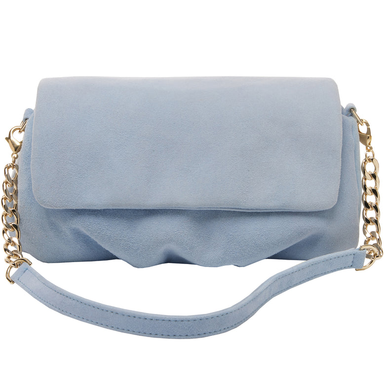 Riley Suede Clutch Blue