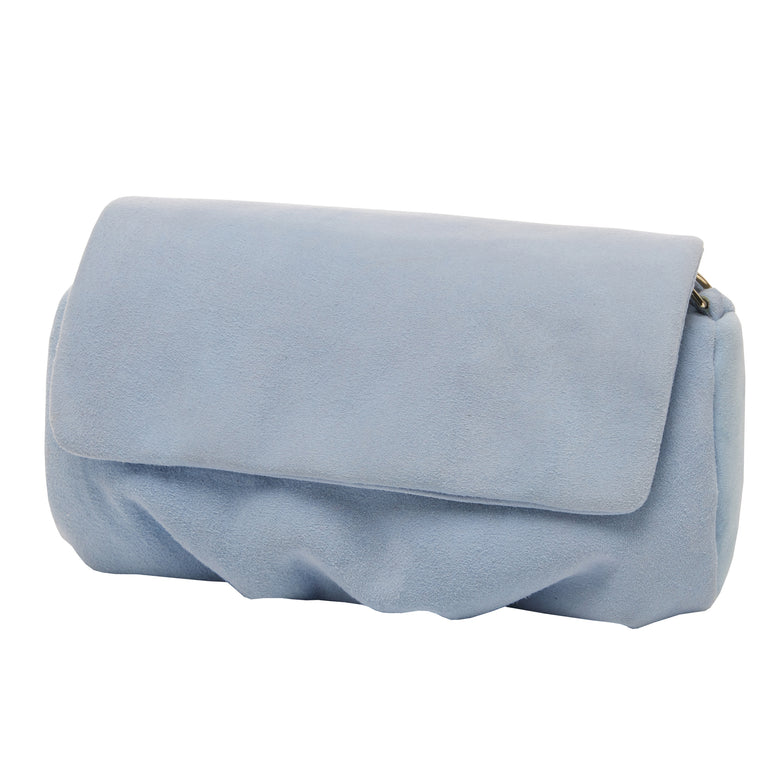 Riley Suede Clutch Blue