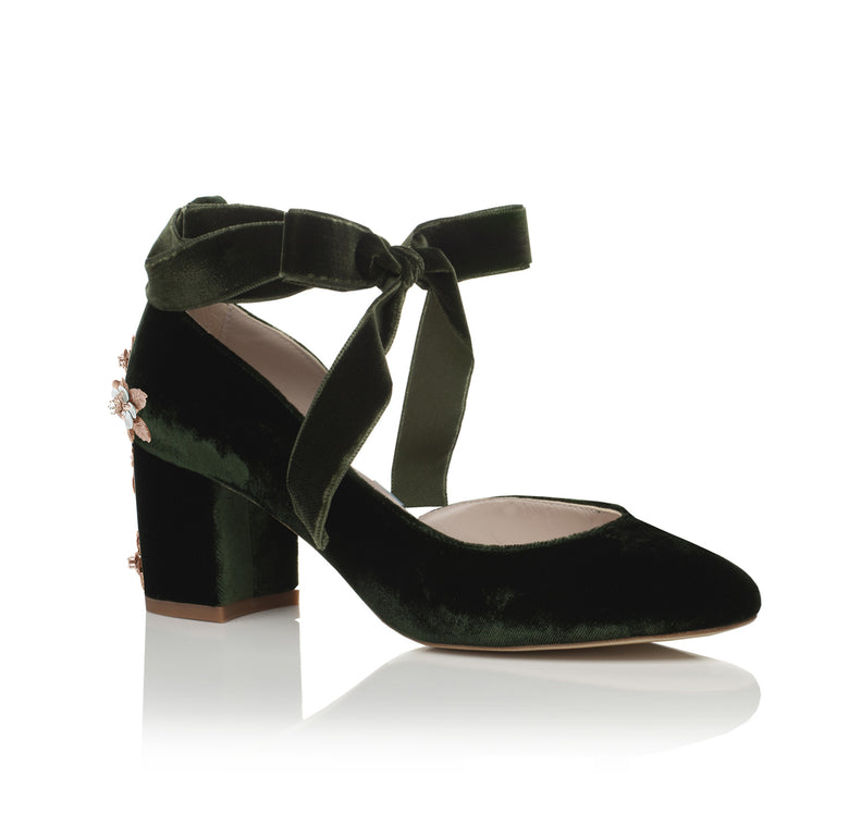 Hetty Mid Forest Green Blossom Rose