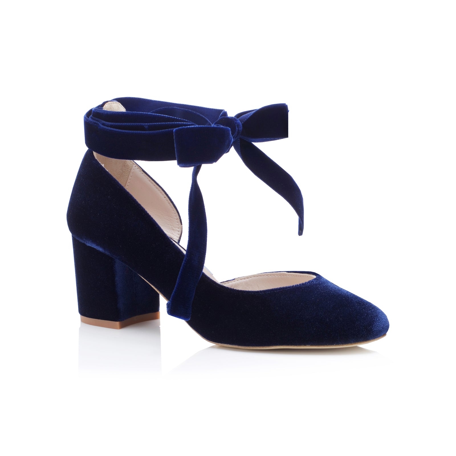 Block Heel Dark Navy Blue Flats Block Heel Wedding Shoes Hetty