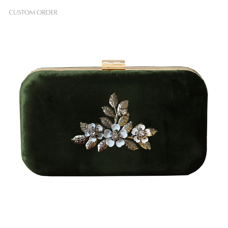 Amelia Forest Green Clutch