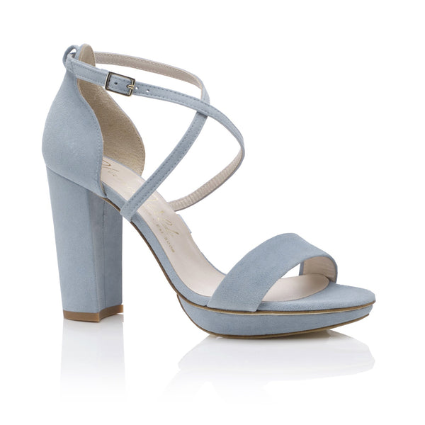 Arabella Block Heel Blue Wedding Shoes Blue Bridal Shoes
