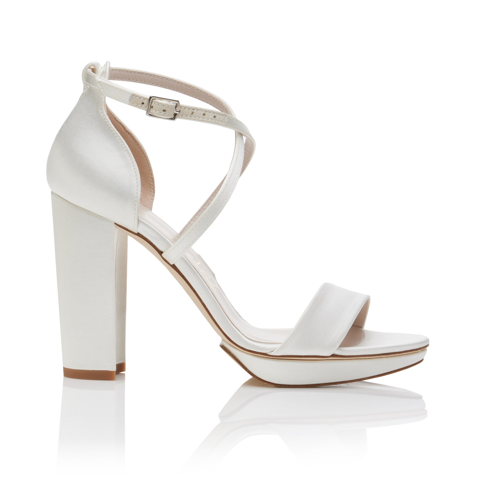 Ivory platform block heels top