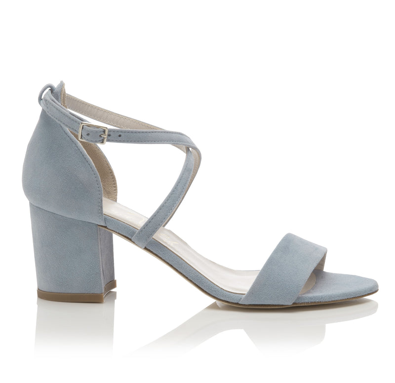 Arabella Block Heel Blue Wedding Shoes - Blue Bridal Shoes - Harriet ...