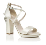Arabella Block Blossom Ivory Wedding Shoes