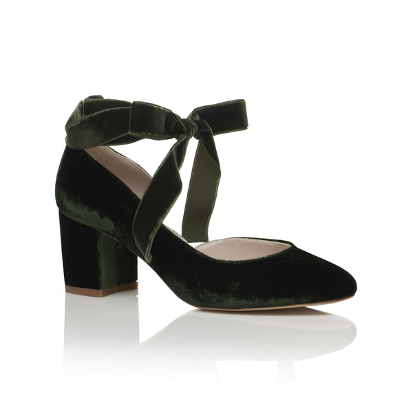 Hetty Velvet Green  Wedding Shoes